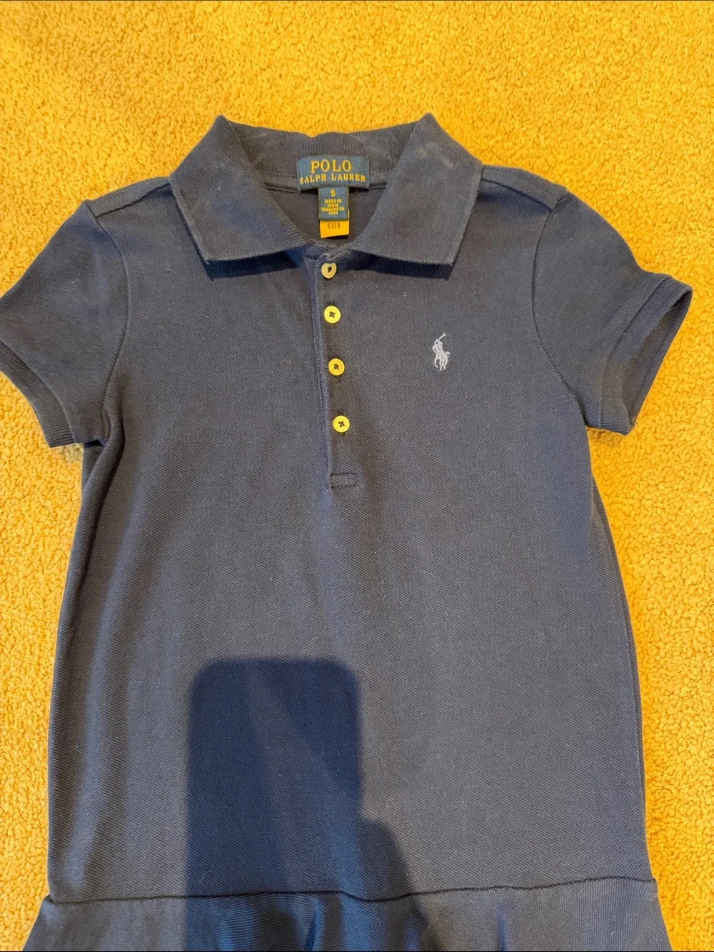 Ralph Lauren Navy Girls Polo Dress with Embroidered Pony